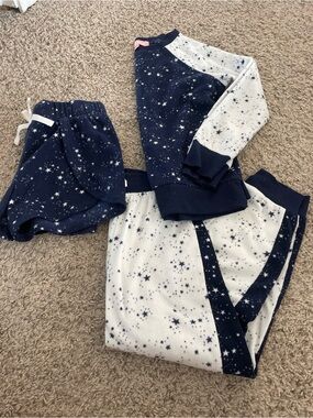 BCBGirls Navy and White Star-Print Kids Pajama Set